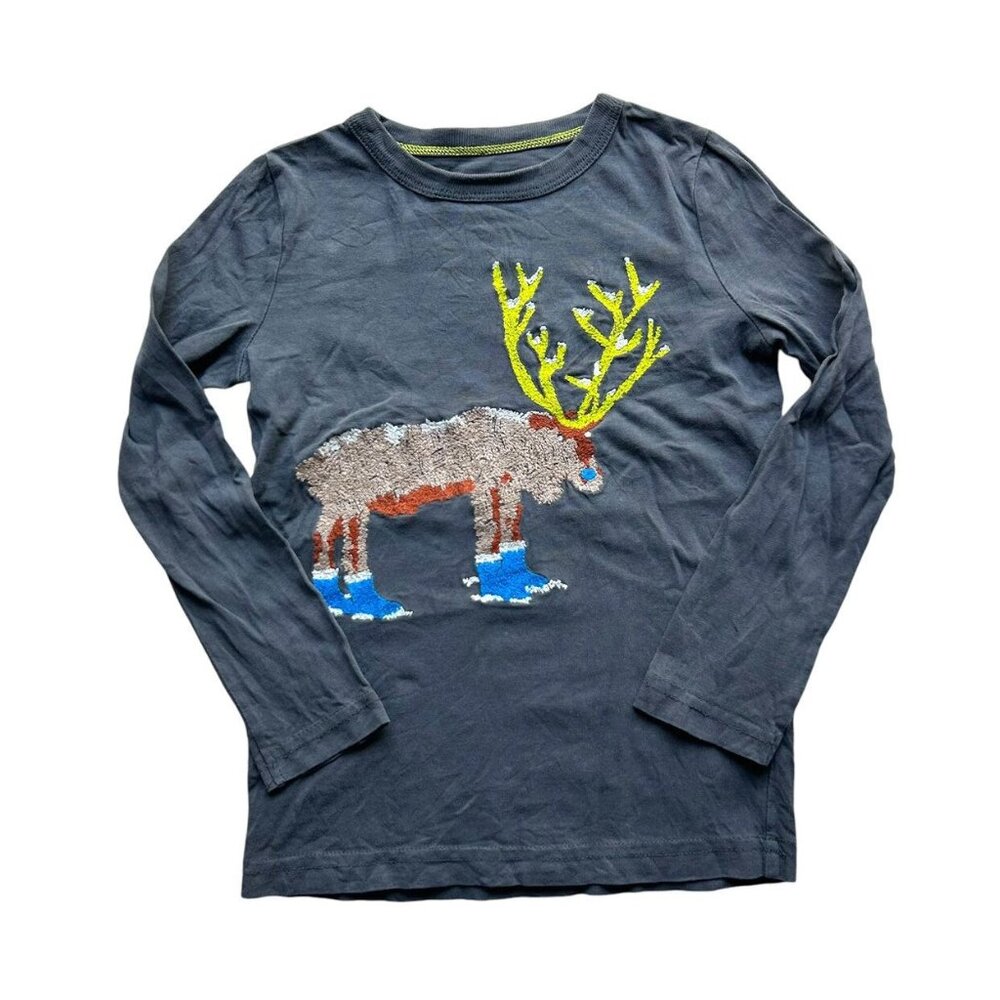 Mini Boden Superstitch Reindeer With Snow Boots Size 3-4